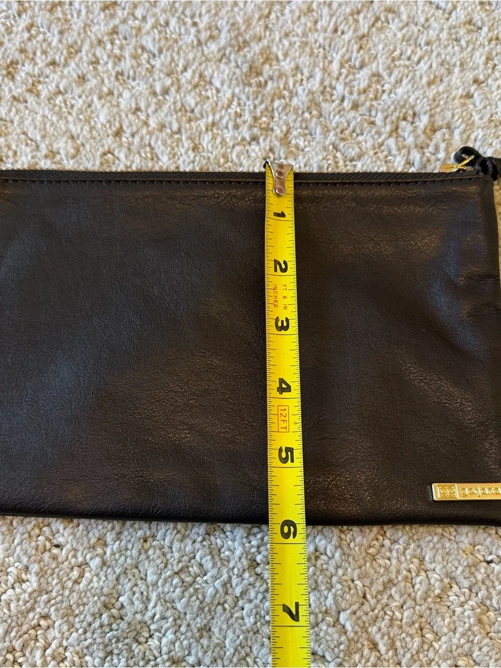 Gorjana Leather Jewelry Makeup Pouch Cosmetic Bag Gold Logo Travel Organizer